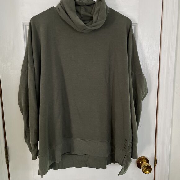 Victoria’s Secret PINK Oversized Cowl neck Lounge Wear Olive Sz S - Picture 1 of 4